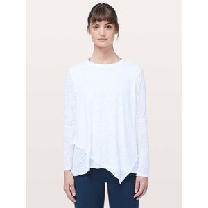 Lululemon “Sweetest Day” white layered long sleeve shirt (measures 10/12)